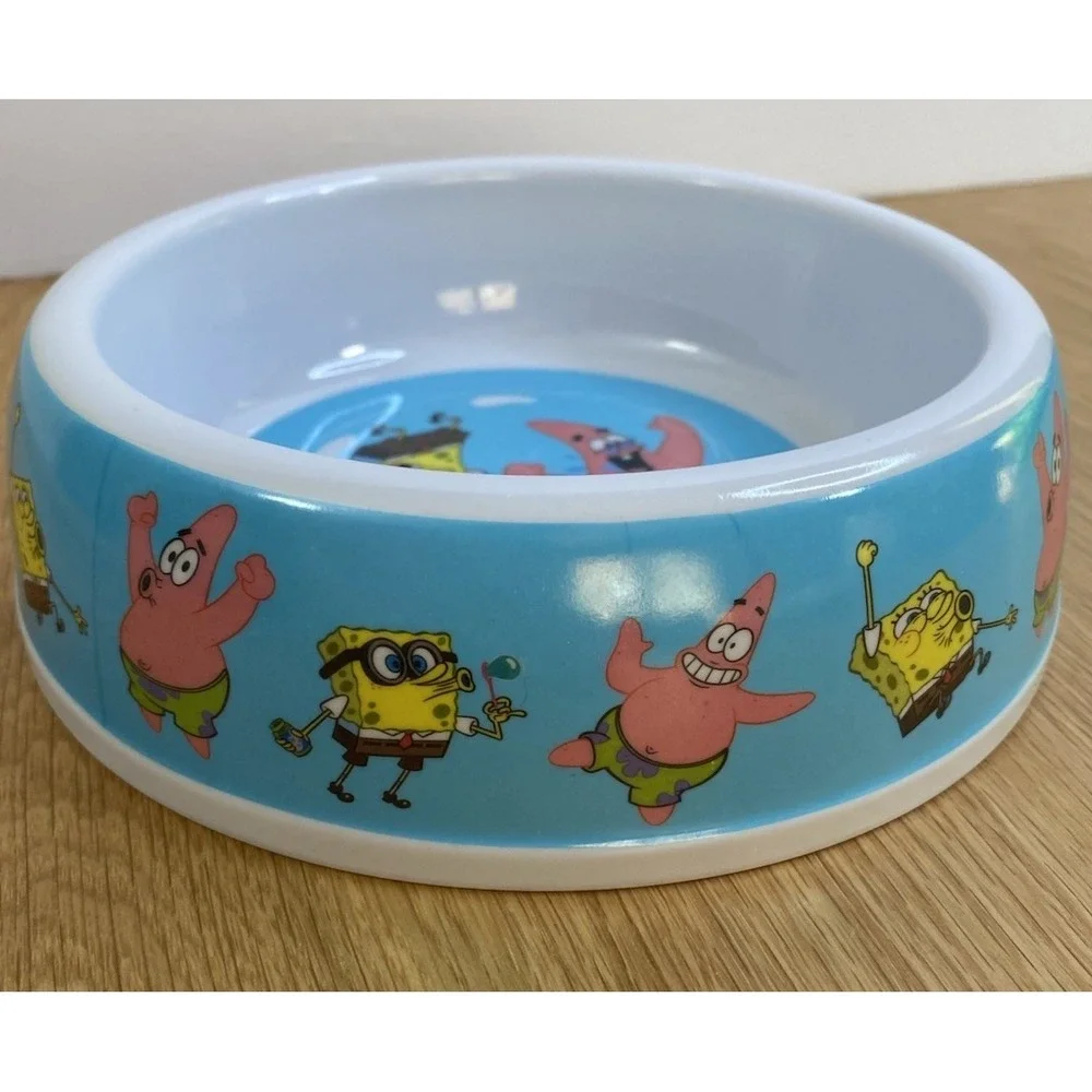 Nickelodeon SpongeBob SquarePants White Melamine Pet Bowl Food Water Dish